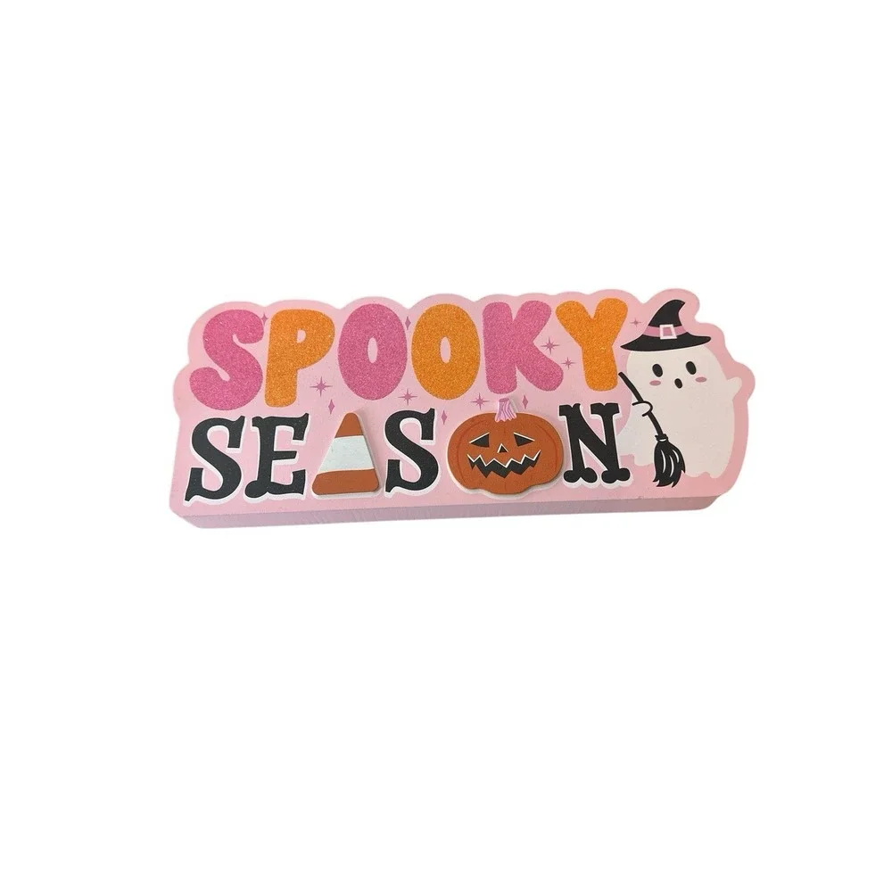 New Emily Dumas HALLOWEEN Decor‎ GHOSTS Pumpkin Spooky Season Pink Decoration